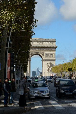 Champs Elysee and Arc de Triomphe